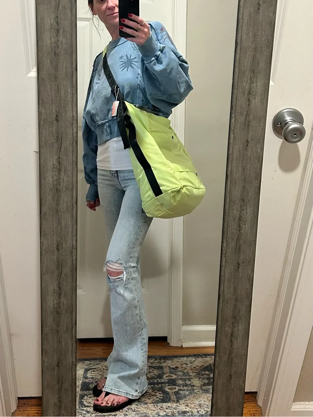 NWT Free People Movement No Time Zones Carryall Tote in Whipped Lime
